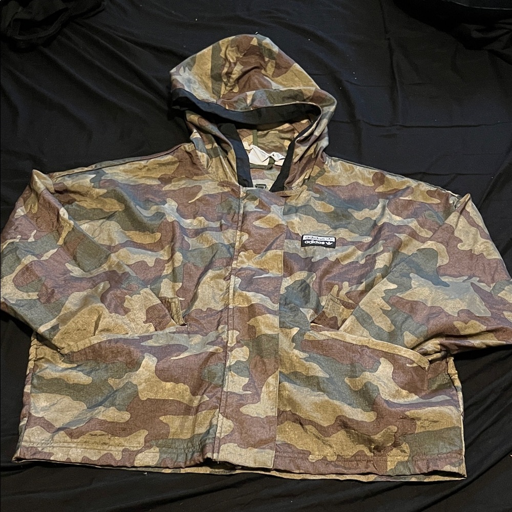 Adidas Green and Brown Camouflage Jacket